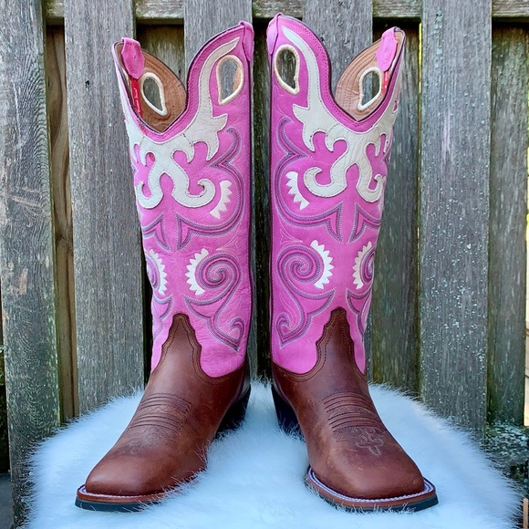 TONY LAMA NEW Buckaroo 3R Madera Pink Bella Tall Knee High Western Boots - Picture 3 of 15